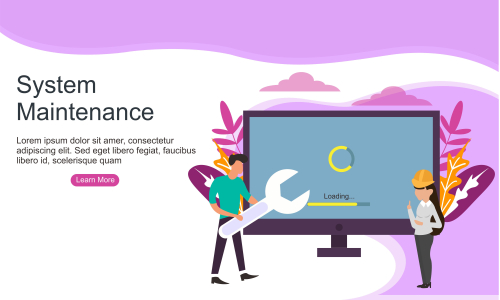 Flat design service and maintenance concept illustration vector