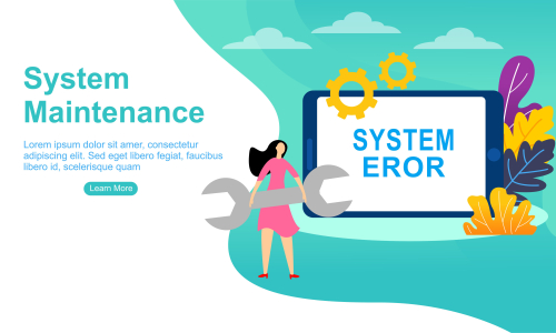 Flat design service and maintenance concept illustration vector