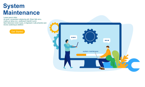 Flat design service and maintenance concept illustration vector