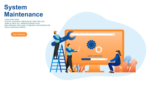 Flat design service and maintenance concept illustration vector