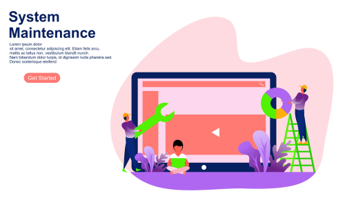 Flat design service and maintenance concept illustration vector