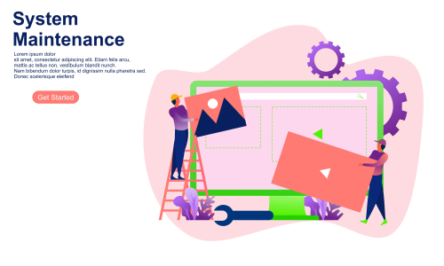 Flat design service and maintenance concept illustration vector