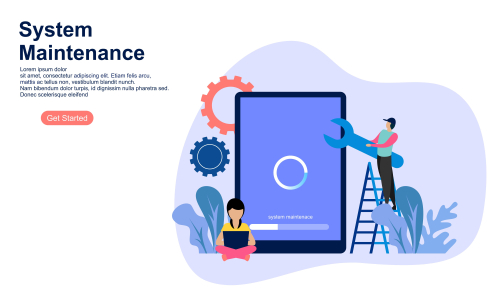 Flat design service and maintenance concept illustration vector