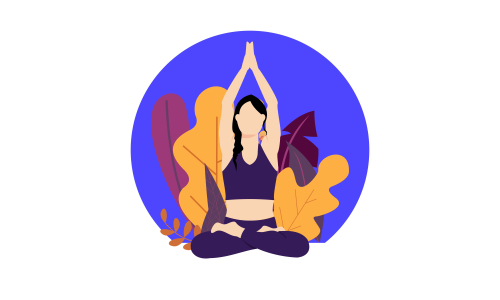 Women's meditation in lotus pose yoga illustration vector