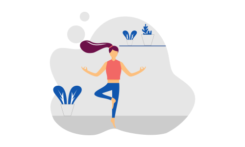 Women's meditation in lotus pose yoga illustration vector