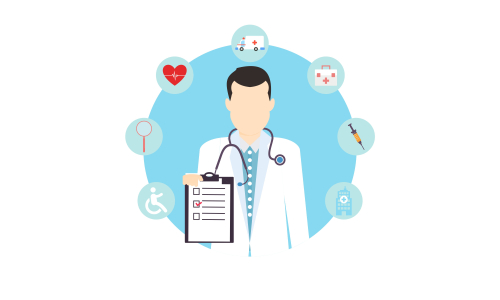 Doctor medical check up for healthcare vector illustration