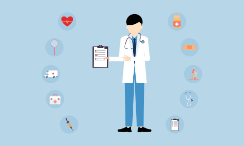 Doctor medical check up for healthcare vector illustration