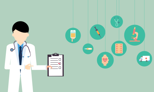 Doctor medical check up for healthcare vector illustration