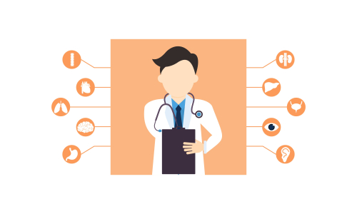 Doctor medical check up for healthcare vector illustration