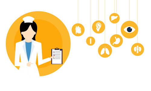 Doctor medical check up for healthcare vector illustration