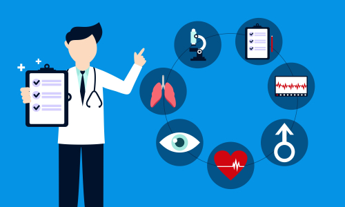 Doctor medical check up for healthcare vector illustration