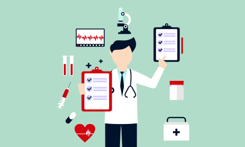 Doctor medical check up for healthcare vector illustration