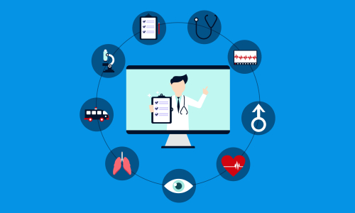 Doctor medical check up for healthcare vector illustration