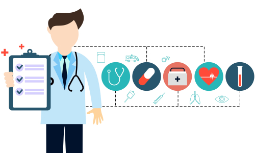 Doctor medical check up for healthcare vector illustration