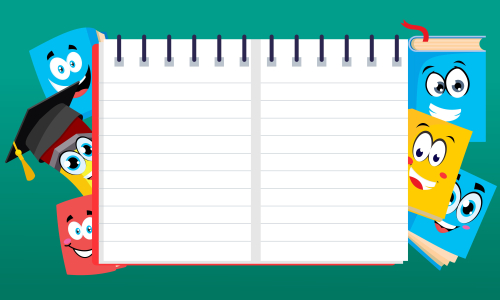Back to school background as blank copy space text area illustration.