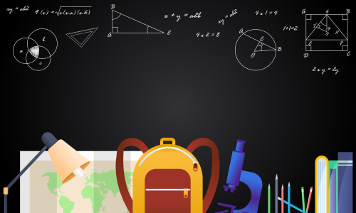 Back to school background as blank copy space text area illustration.