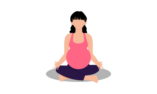 Pregnancy prenatal yoga practice workout concept illustration