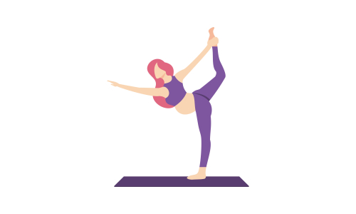 Pregnancy prenatal yoga practice workout concept illustration