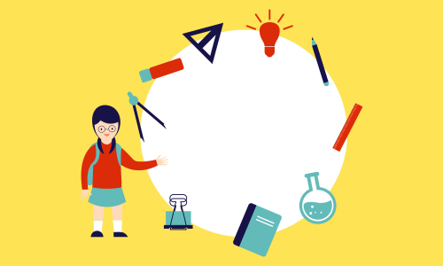 Back to school background as blank copy space text area illustration.