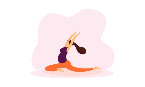Pregnancy prenatal yoga practice workout concept illustration