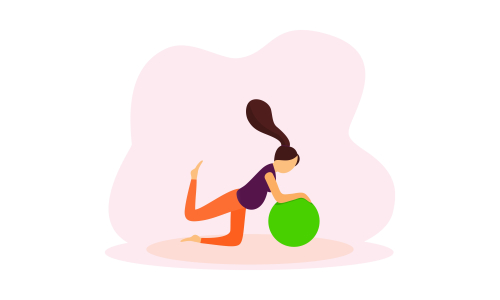 Pregnancy prenatal yoga practice workout concept illustration