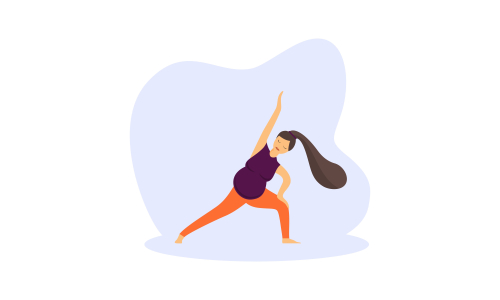 Pregnancy prenatal yoga practice workout concept illustration