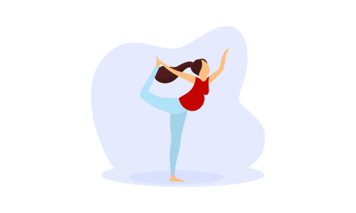 Pregnancy prenatal yoga practice workout concept illustration