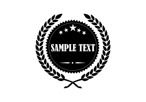 First prize ribbon award logo. Guarantee luxury gold logo