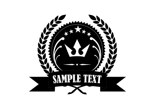 First prize ribbon award logo. Guarantee luxury gold logo