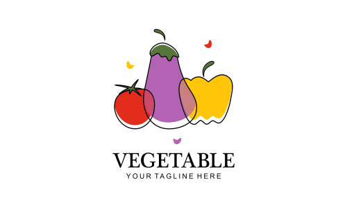 Fresh vegetables logo healthy food shop illustration