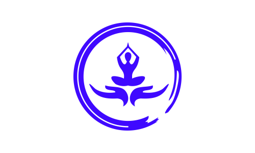 Yoga logo design stock. human meditation in lotus flower vector illustration