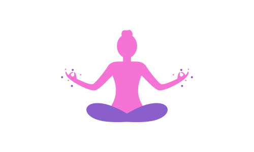 Yoga logo design stock. human meditation in lotus flower vector illustration