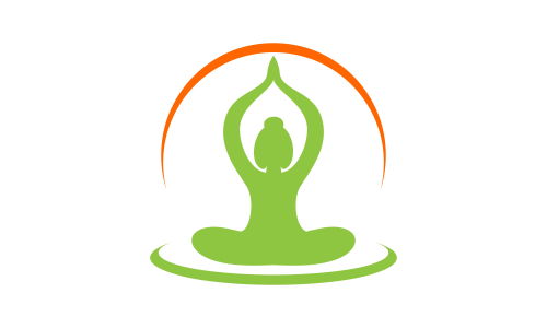 Yoga logo design stock. human meditation in lotus flower vector illustration