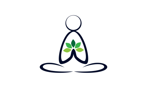Yoga logo design stock. human meditation in lotus flower vector illustration