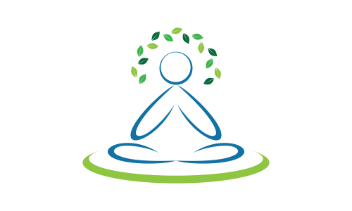 Yoga logo design stock. human meditation in lotus flower vector illustration