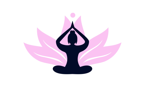Yoga logo design stock. human meditation in lotus flower vector illustration