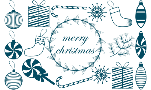 Set of ornaments christmas logo vector illustration