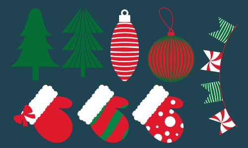 Set of ornaments christmas logo vector illustration