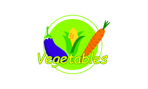 Fresh vegetables logo healthy food shop illustration