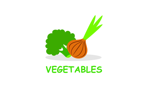 Fresh vegetables logo healthy food shop illustration