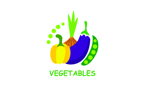 Fresh vegetables logo healthy food shop illustration