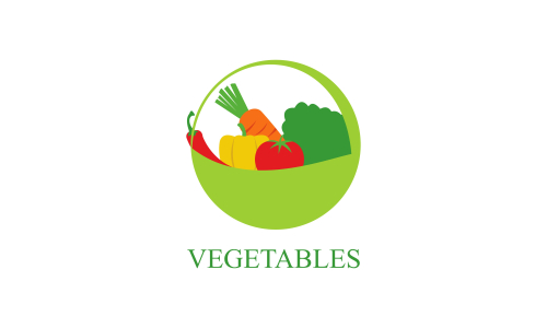 Fresh vegetables logo healthy food shop illustration