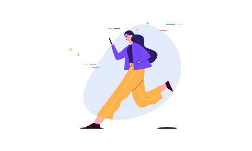 People character surrounded with gadgets flat design concept illustration