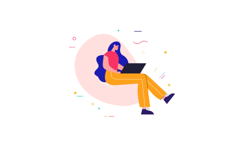 People character surrounded with gadgets flat design concept illustration