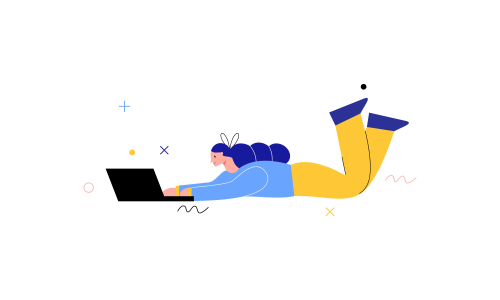 People character surrounded with gadgets flat design concept illustration