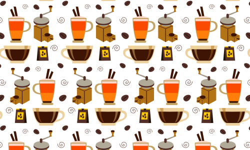 Seamless element pattern of coffee icons background illustration