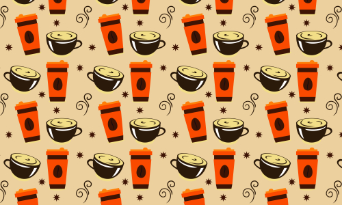 Seamless element pattern of coffee icons background illustration