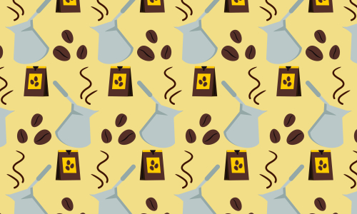 Seamless element pattern of coffee icons background illustration