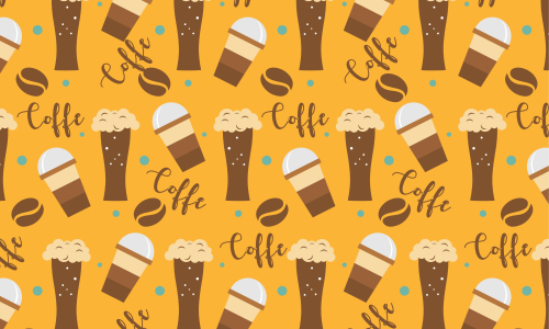 Seamless element pattern of coffee icons background illustration