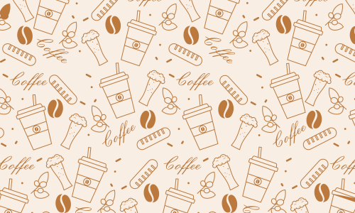 Seamless element pattern of coffee icons background illustration